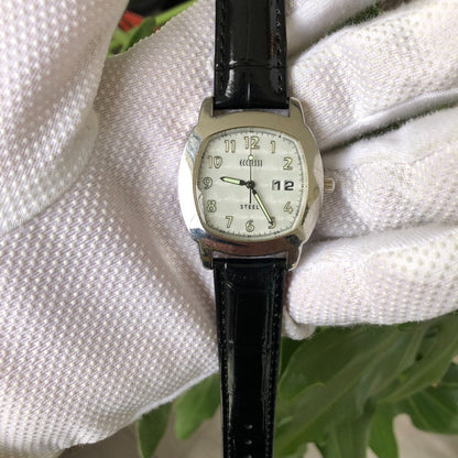 Reloj Ecclissi Mujer 2007 Acero Big Date Cuarzo Japonés 35mm