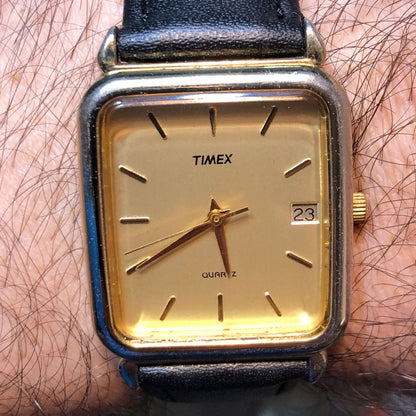 Reloj Timex Vintage1989 Cuadrado Fecha Funciona Bien Escaso.