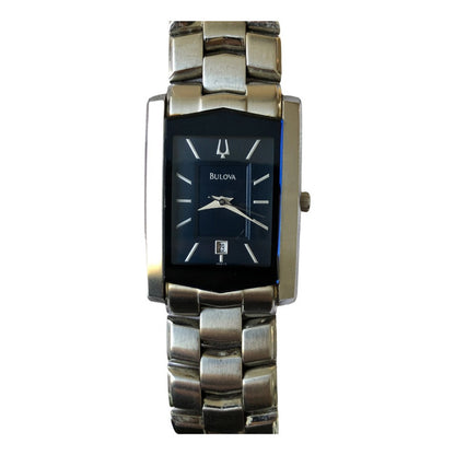 Reloj Bulova Hombre Año 2004 Rectangular Dial Azul Profundo