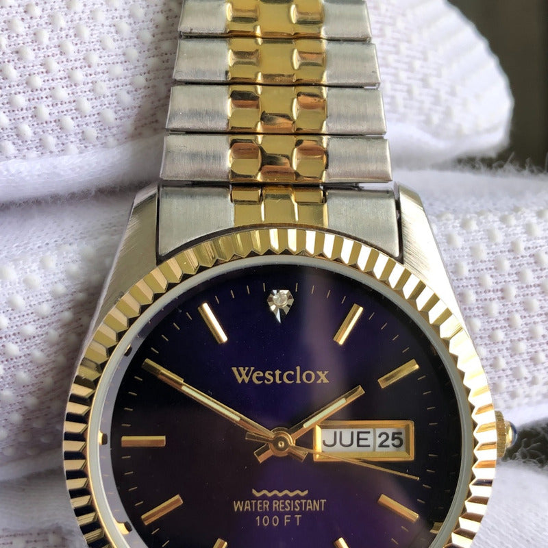 Reloj Westclox Hombre 1995 Datejust Style Purpura Sunburst