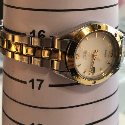 Reloj Timex Mujer Año 2009 Bisel Dorado Acero Two Tone