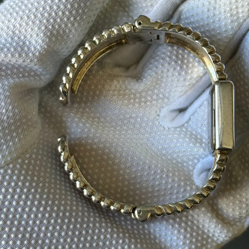 Reloj Geneva Mujer Años 2000 Dial Nacarado Pulsera Joya