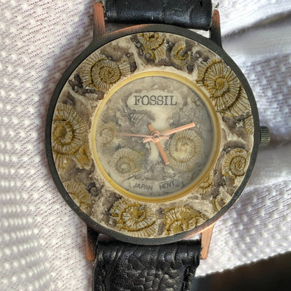 Reloj Fossil Relic Ammonite Mujer Vintage 1995 Único Raro