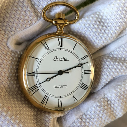 Reloj De Bolsillo Carolee Cuarzo Años 90 Dorado Clásico