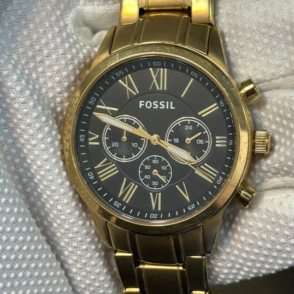Reloj Fossil Flynn Chronograph Hombre Año 2017 Dorado Romano