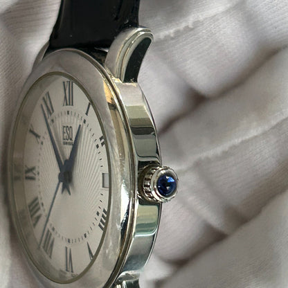 Reloj ESQ Swiss Hombre Año 2002 Guilloché Corona Azul Movado