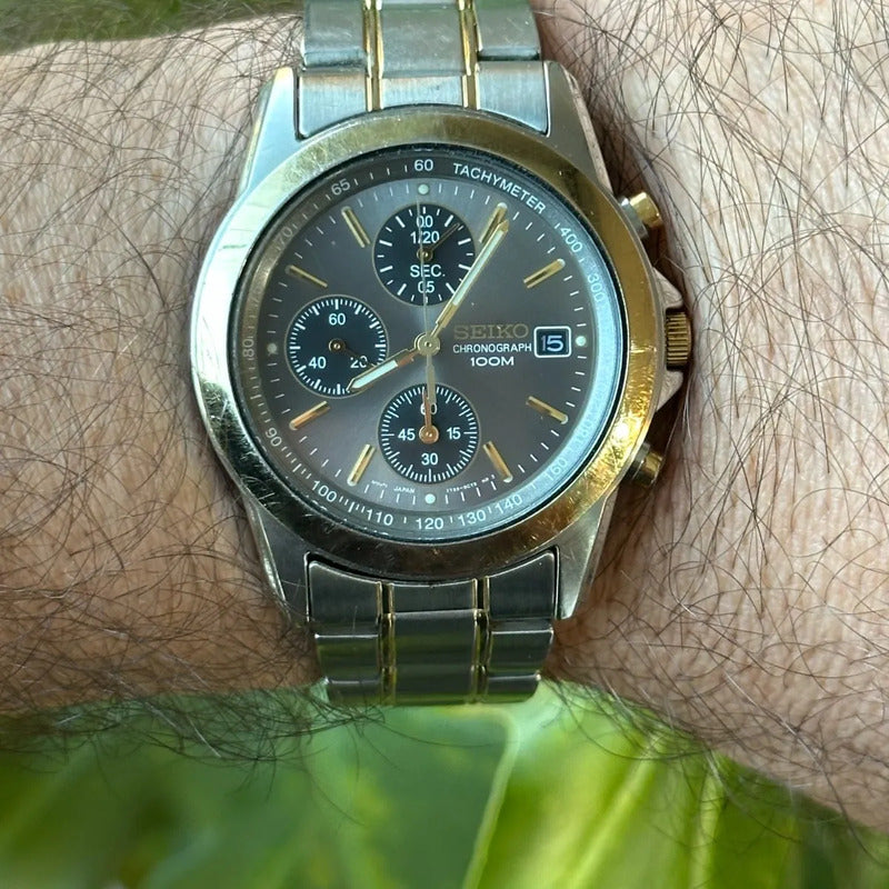 Reloj Seiko Cronógrafo 7T92 Hombre Original Vintage 1997 Taquímetro