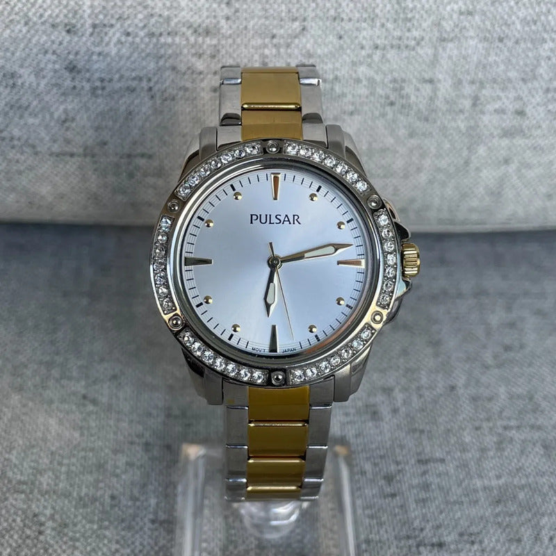 Reloj Pulsar By Seiko Mujer Años 2010s Bisel Con Cristales Vj21