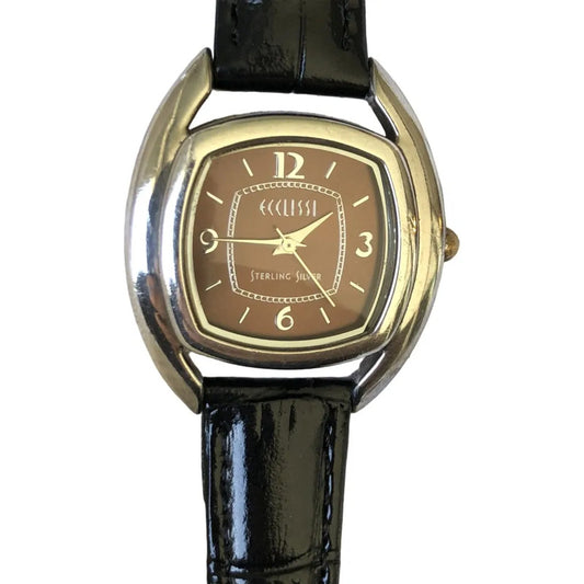 Reloj Ecclissi Mujer Plata 925 Maciza Años 2000´s  31mm Dial Café