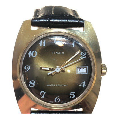 Reloj Timex Sunburst Café-oro A Cuerda Vintage Año 1975 Único