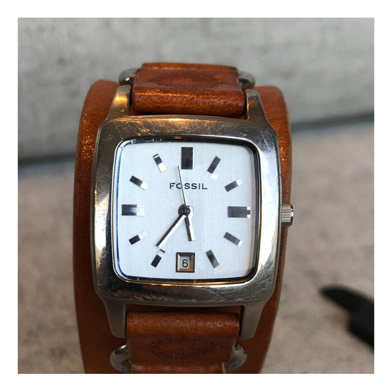 Reloj Fossil Vintage Mujer Pulsera De Cuero Ancha