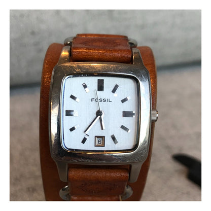 Reloj Fossil Vintage Mujer Pulsera De Cuero Ancha