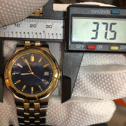 Reloj Citizen Hombre Año 1991 Calibre 2510 Bicolor Dial Azul