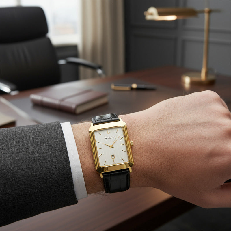 Reloj Bulova Dress Classic Hombre Año 1999 Con Fecha Central Raro