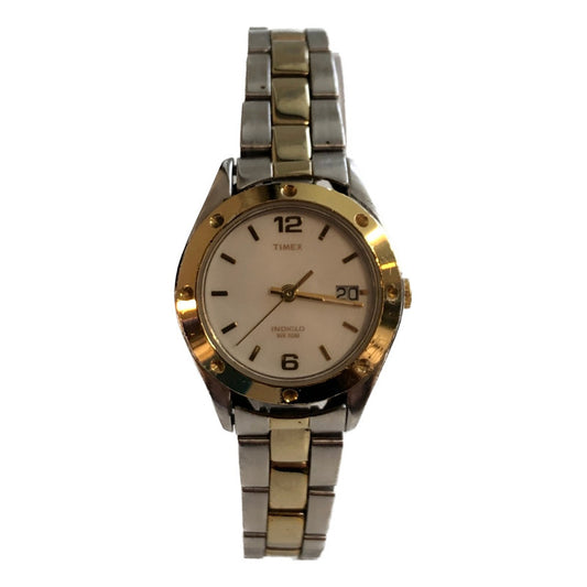 Reloj Timex Mujer Año 2009 Bisel Dorado Acero Two Tone