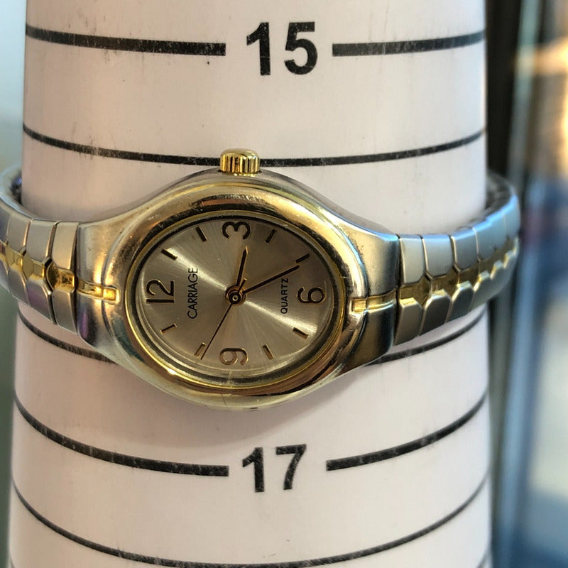 Reloj Carriage By Timex Mujer 2002 Quartz Oval Two Tone Leer