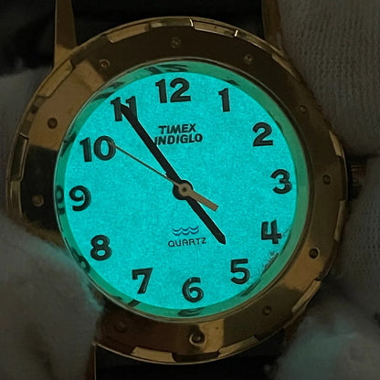 Reloj Timex Dorado Unisex Años 90s Indiglo 34mm Clásico