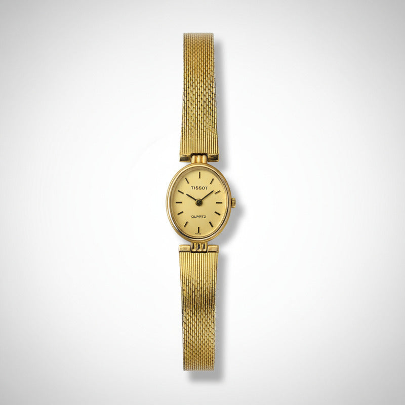 Tissot Lady Quartz 1980 Chapado Oro18k Brazalete Suizo