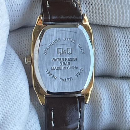 Reloj Q&q Mujer Rectangular 2011 Dorado Cristales Originales