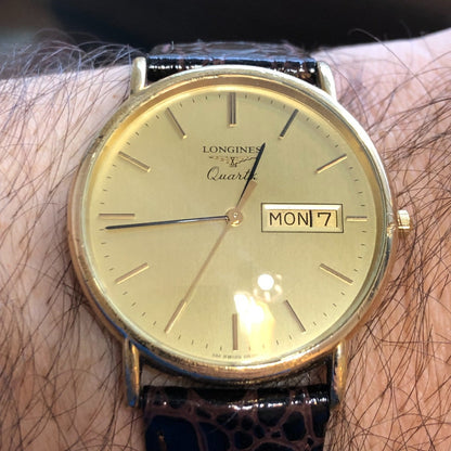 Reloj Longines Hombre Año 1989 Quartz Dorado Day-date