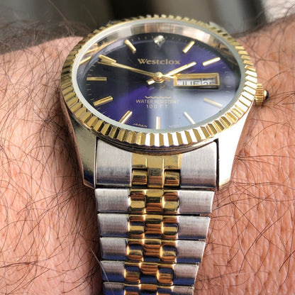 Reloj Westclox Hombre 1995 Datejust Style Purpura Sunburst