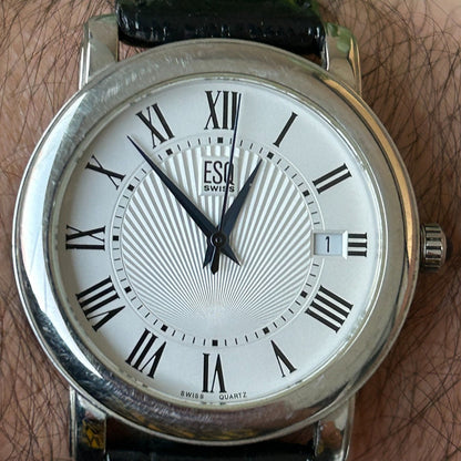 Reloj ESQ Swiss Hombre Año 2002 Guilloché Corona Azul Movado