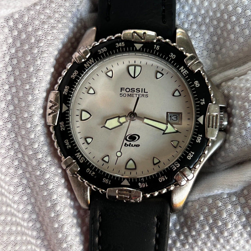 Reloj Fossil Hombre Año 2000 Dial Perlado Blue Serie