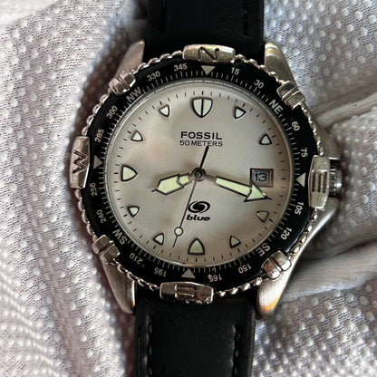 Reloj Fossil Hombre Año 2000 Dial Perlado Blue Serie