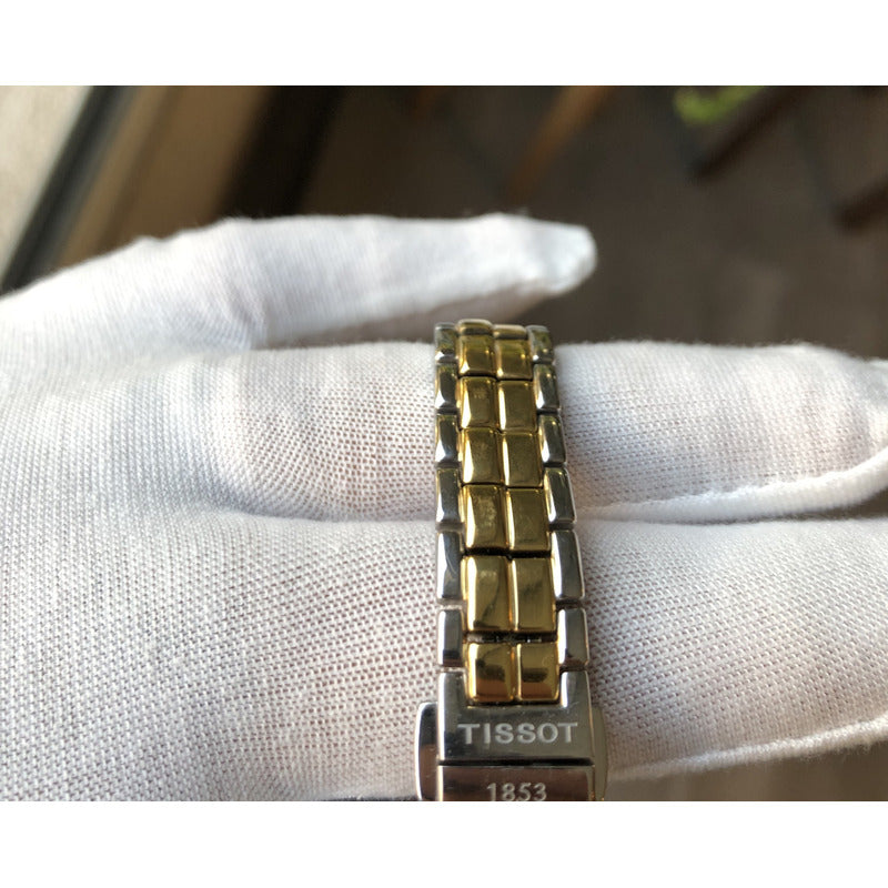 Reloj Vintage Tissot Mujer Zafiro Dorado-plateado Perla