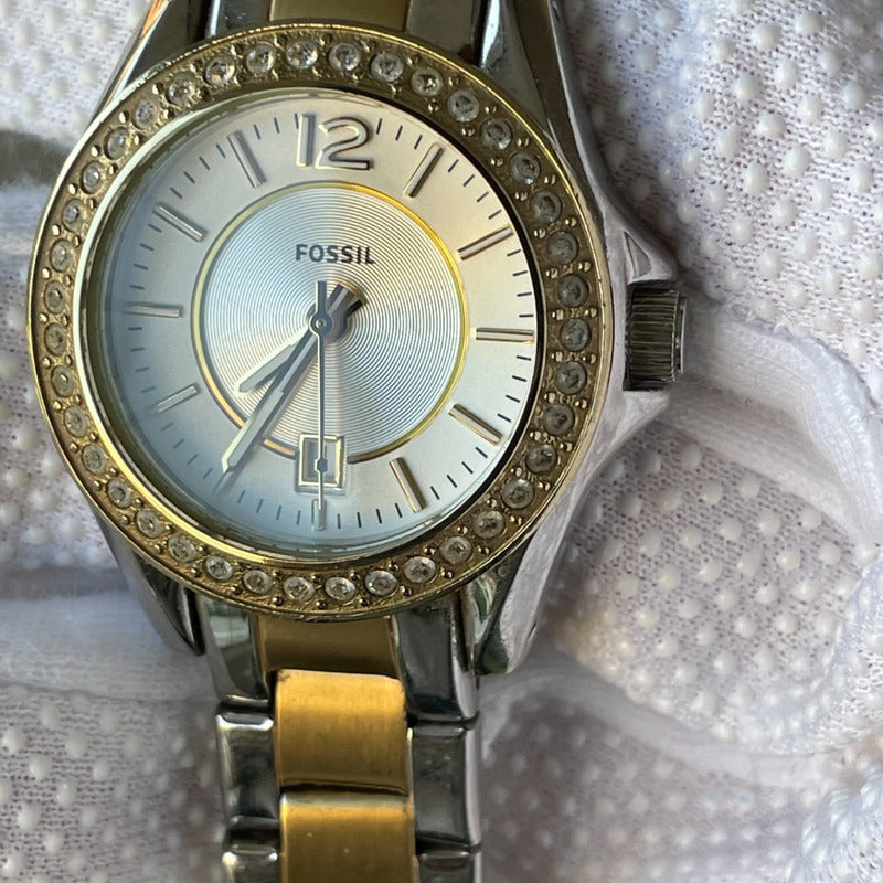 Reloj Fossil Mujer Año 2011 Two Tone Cristales Riley Mini
