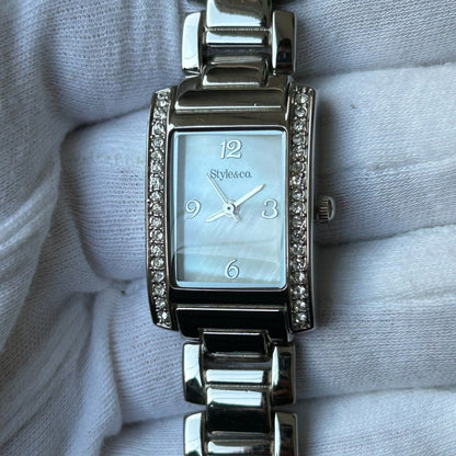 Reloj Joya Style&co Mujer 2008 Madreperla Rectangular Escaso