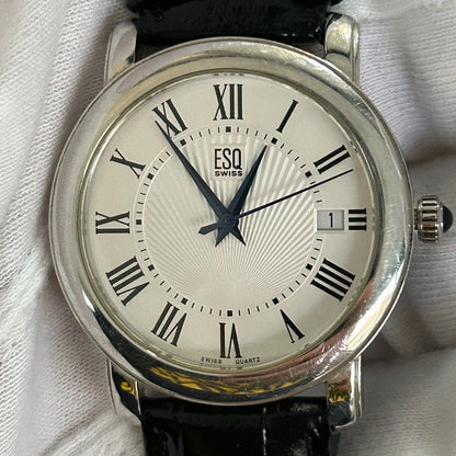 Reloj ESQ Swiss Hombre Año 2002 Guilloché Corona Azul Movado