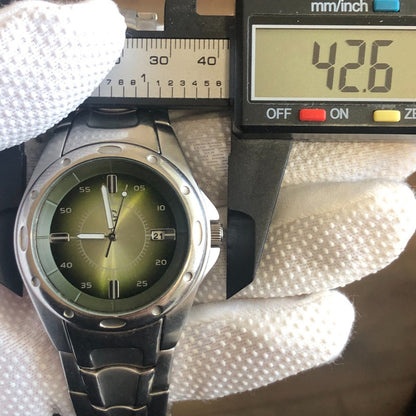 Reloj George Arena Hombre Vintage Fines 90s Dial Verde