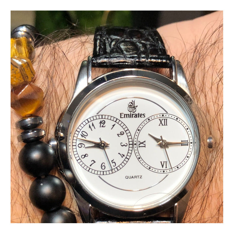 Reloj Emirates Conmemorativo Vintage Unisex Doble Zona Hora