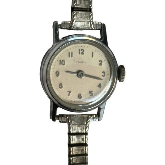 Reloj Timex Mujer A Cuerda Vintage Año 1966 Dial Patina Crema