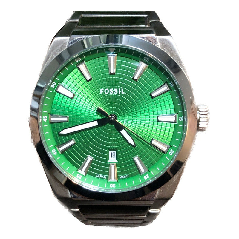 Fossil Verde Hipnótico Máquina Japonesa Mìnimo Uso Con Caja