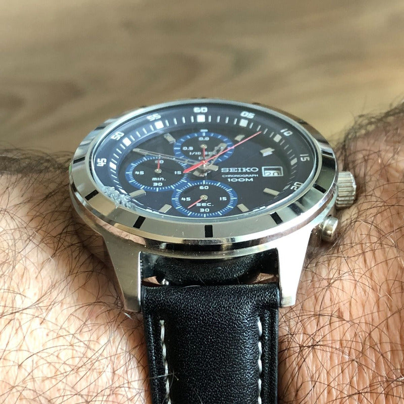 Reloj Seiko Cronógrafo 4t57 Hombre Año 2017 Azul Raro