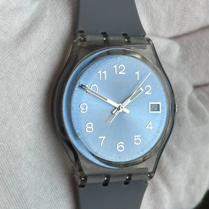 Reloj Swatch Gent 2003 Azul Sunburst Transparente Gm415 Azul