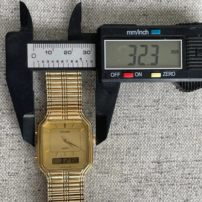 Reloj Pulsar Hombre 1989 Análogo Y Digital Dorado Original