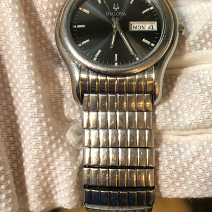 Reloj Bulova Hombre 2002 Correa Expandible Funciona Perfecto