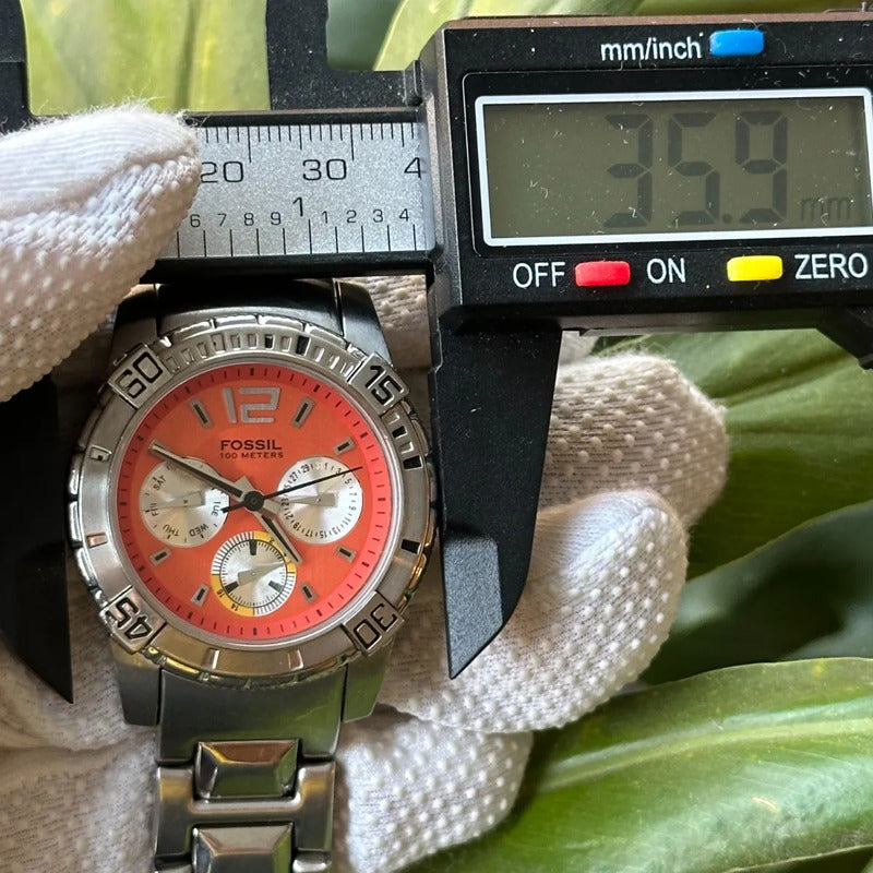 Reloj Fossil Mujer Año 2007 Naranjo Luminoso Diver Urbano