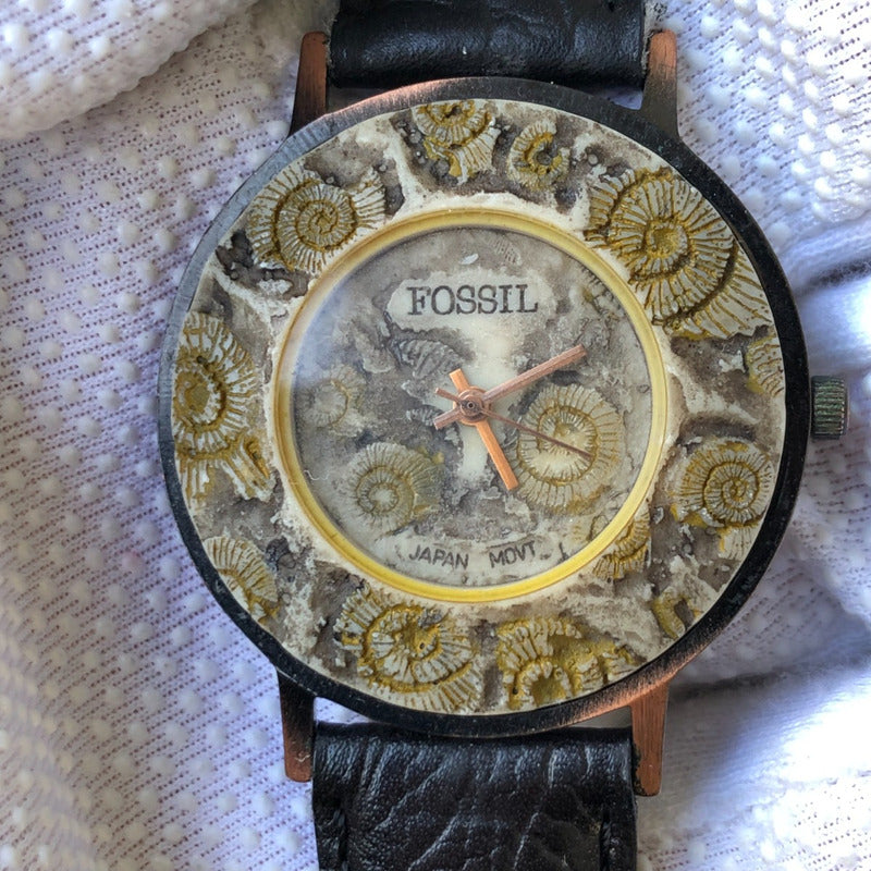 Reloj Fossil Relic Ammonite Mujer Vintage 1995 Único Raro