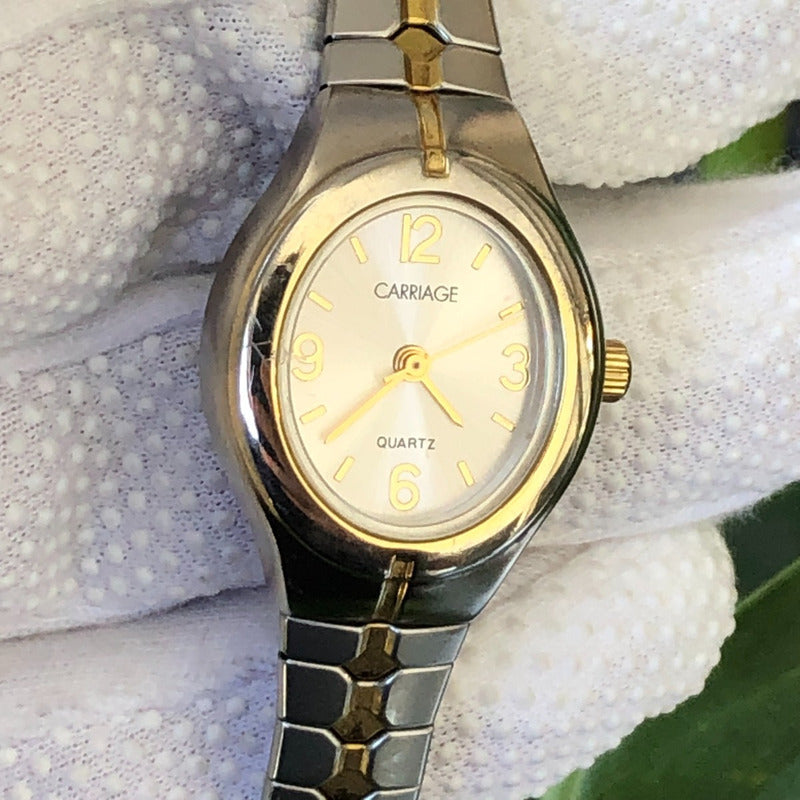 Reloj Carriage By Timex Mujer 2002 Quartz Oval Two Tone Leer