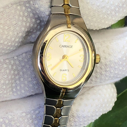 Reloj Carriage By Timex Mujer 2002 Quartz Oval Two Tone Leer