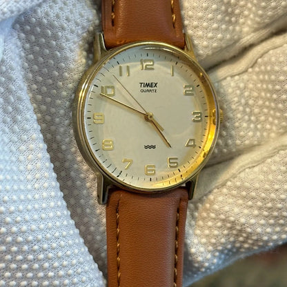 Reloj Timex Hombre Año 1998 Dial Crema Numerales Aplicados