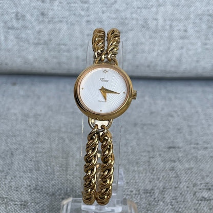 Reloj Timex Mujer Años 90s Dorado Pulsera Cadena Reloj-joya