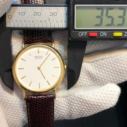 Reloj Seiko Hombre Año 1992 Ultrafino Sin Segundero Dorado