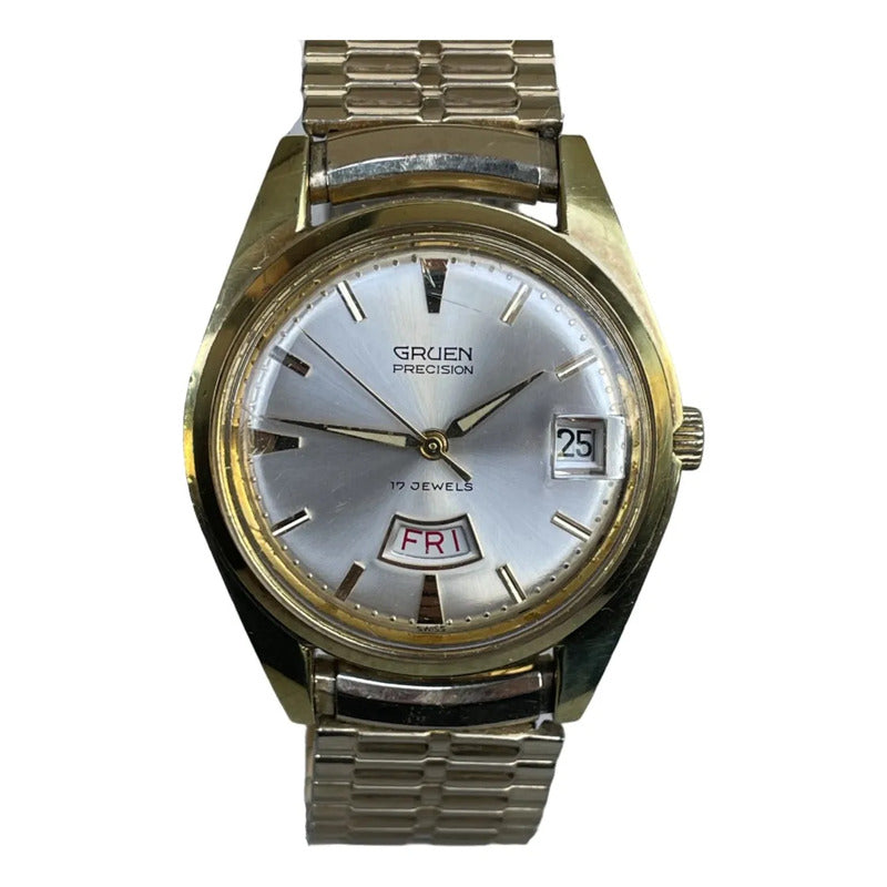 Reloj Gruen Precision 1970 Daydate A Cuerda Hombre Escaso
