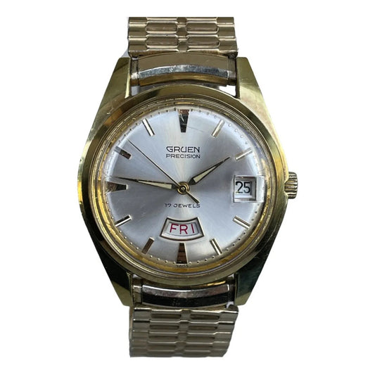 Reloj Gruen Precision 1970 Daydate A Cuerda Hombre Escaso