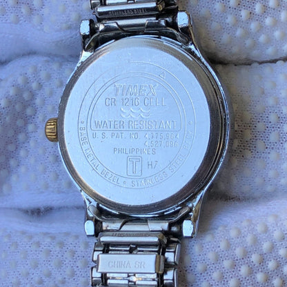 Reloj Timex Mujer Vintage 1997 Cuarzo Indiglo Dial Blanco